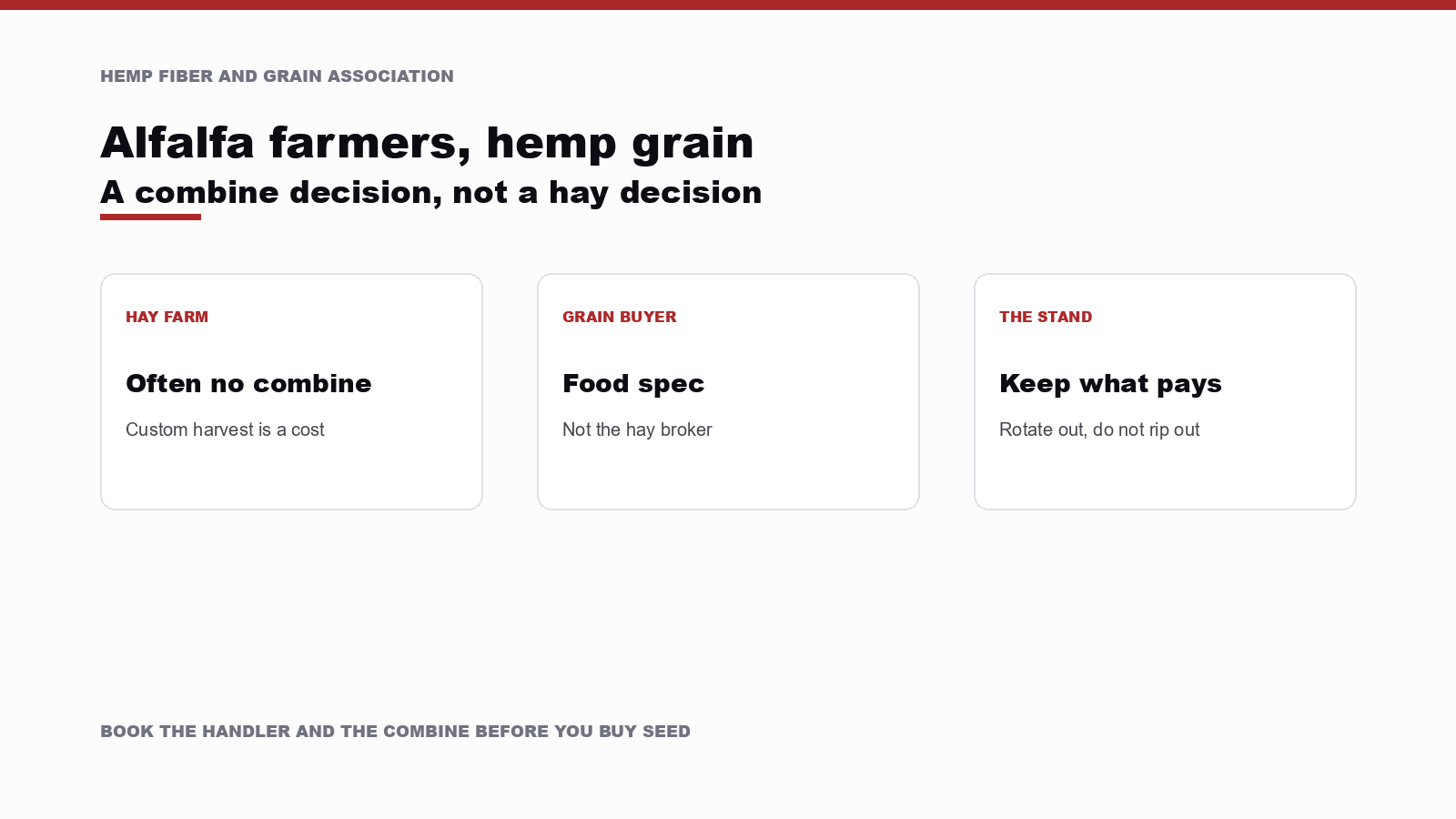 Why Alfalfa Farmers Should Explore Hemp Grain Farming in Today's Markets